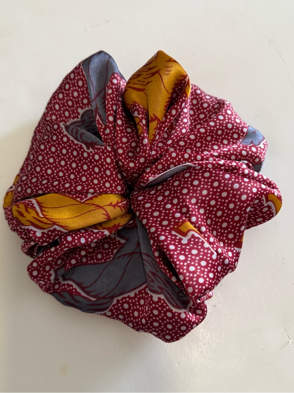 Handmade Floral Satin Scrunchie
